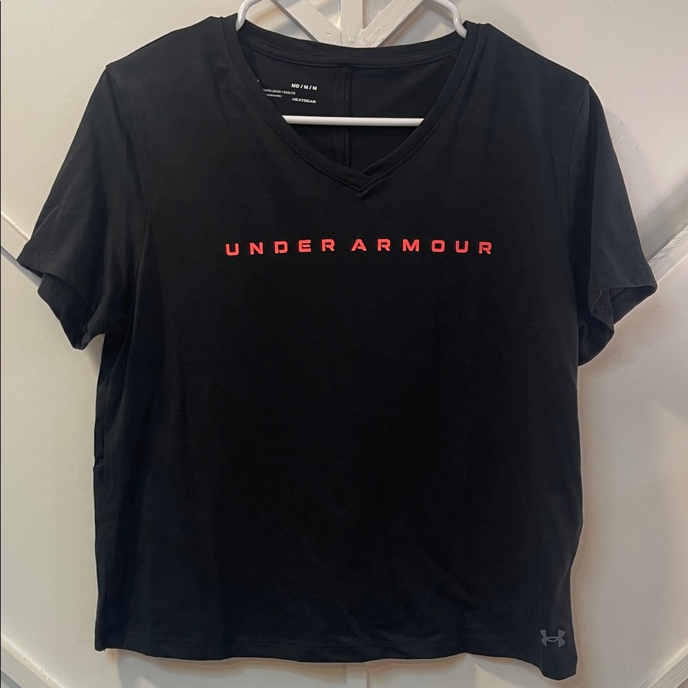 Under Armour Women's Black Tee with Red Logo